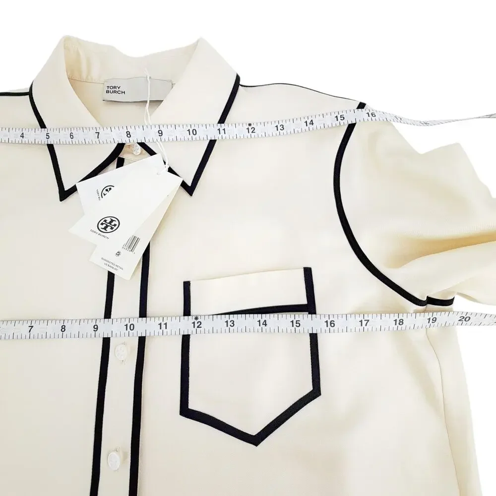 TORY BURCH Brigitte Silk Shirt In New Ivory 4